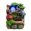 Mini LED Crystal Ball Tabletop Fountain with Elephant & Waterwheel – Decorative Indoor Zen Water Feature