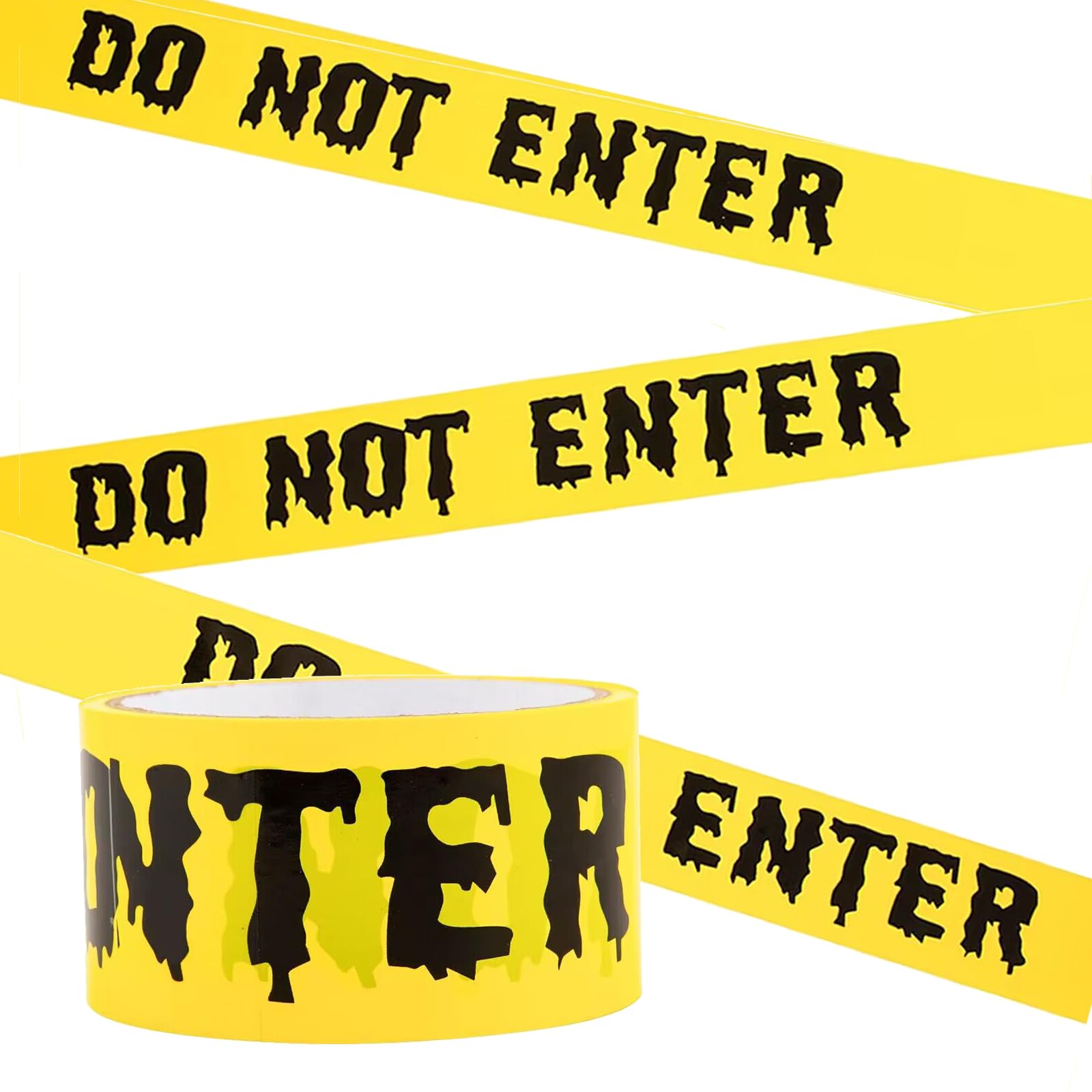 Halloween Caution Tape – 82ft “Caution” & “Do Not Enter” Yellow Roll for Haunted House & Party Decor