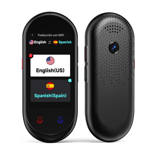AI Smart Voice Translator Device with Photo Translation & Offline Languages – Portable Travel Language Assistant Black