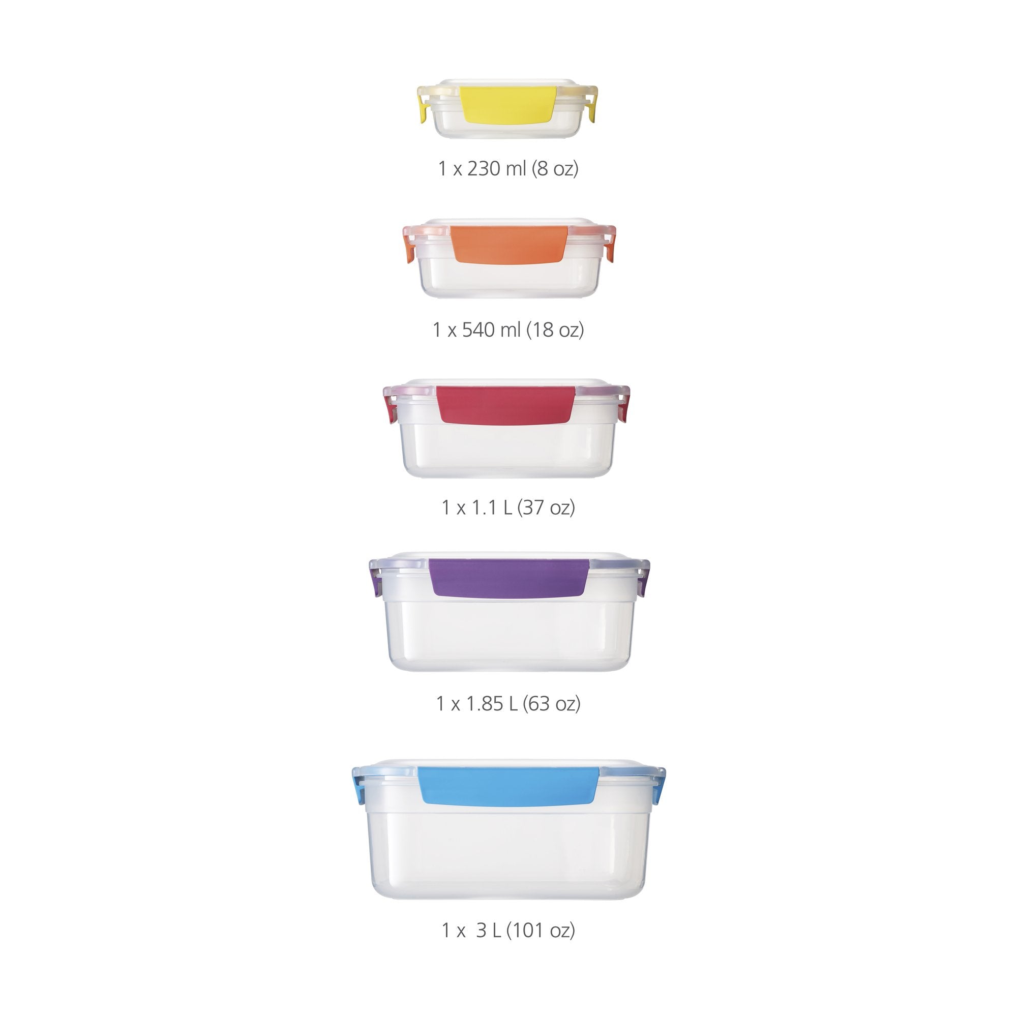 Nesting Food Storage Containers with Lockable Lids – 10-Piece Airtight BPA-Free Set (Multi-Color)