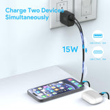 35W GaN Fast Charger USB-C & USB-A Dual Port Wall Charger for iPhone, Android & Tablets