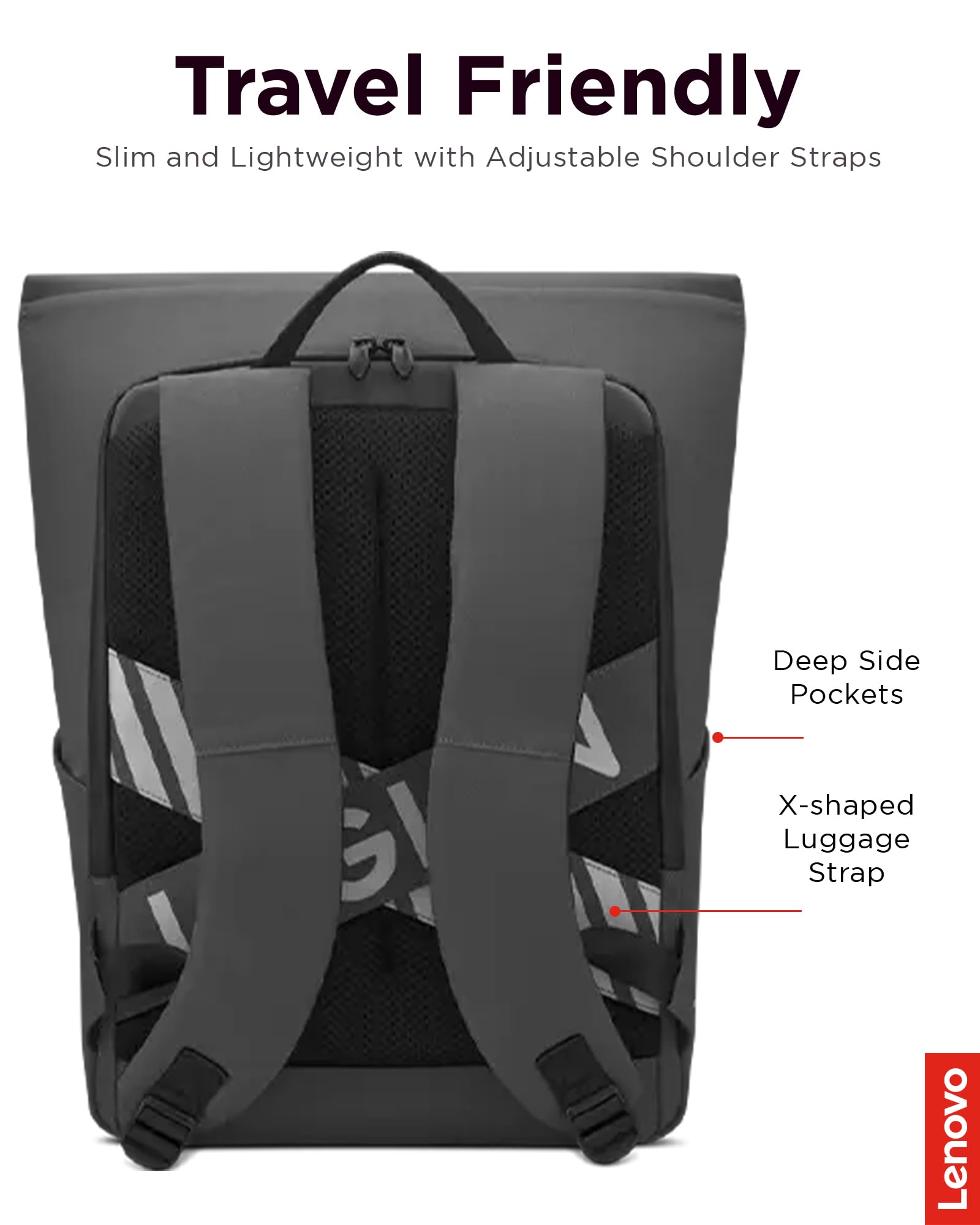 Lenovo Legion Gaming Backpack GB400 – Lightweight Water-Repellent 16″ Laptop Backpack with Anti-Shock Protection (Dark Grey)