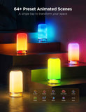 Smart RGBICWW Table Lamp with Matter Support, 64+ Scenes & Pat-to-Wake Touch Control – Multicolor