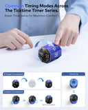 Ticktime Pomodoro Timer Cube with Custom Pomodoro, Flip Pause & Resume, Magnetic Rechargeable Desk Timer with Silent, Vibration & Adjustable Sound Alerts – Blue