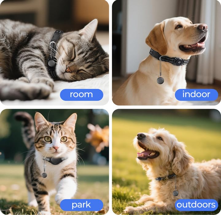 Mini Pet Tracker for Apple Find My Network with Silicone Case – No Monthly Fee Bluetooth Tracking Device for Cats & Dogs (White)