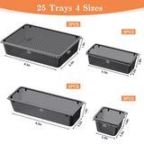 Drawer Organizer Set (25-Piece) – Stackable Non-Slip Trays for Makeup, Jewelry & Office Storage