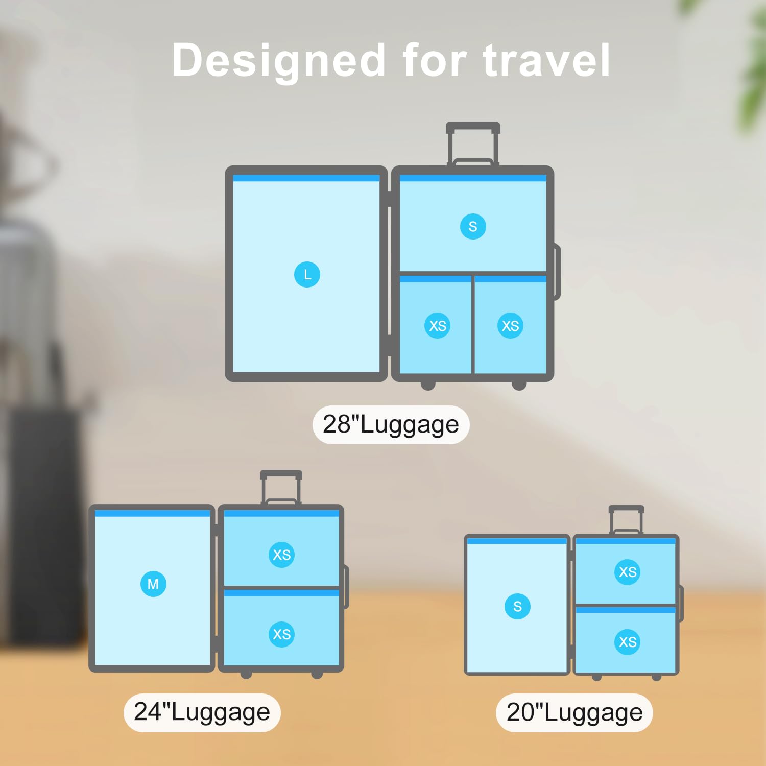Travel Vacuum Storage Bags Set with Portable Electric Pump – Space Saving Compression Bags for Luggage & Closet Organization