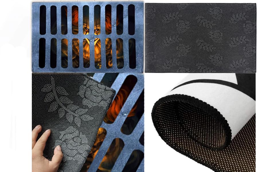 Halloween 3D Illusion Clown Doormat – Horror Movie Style Non-Slip Indoor & Outdoor Floor Mat (19.7x31.5 Inches, Blue)