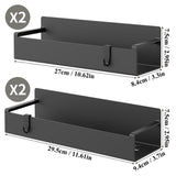 Magnetic Spice Rack Organizer – 4-Pack Heavy-Duty Fridge & Oven Storage (Black)