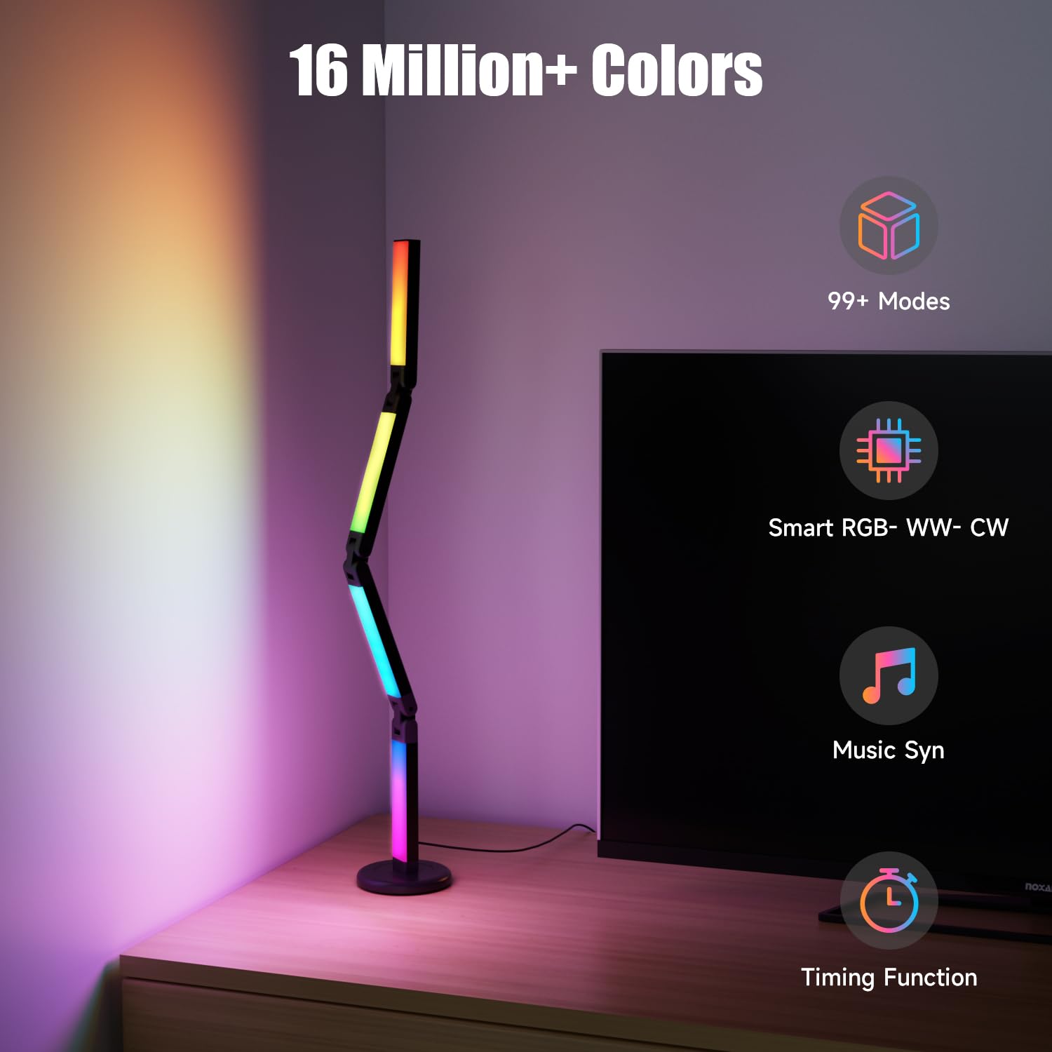 Magic Lantern RGB Foldable Desk Ambient Lamp – 16 Million Colors, Music Sync & App Control