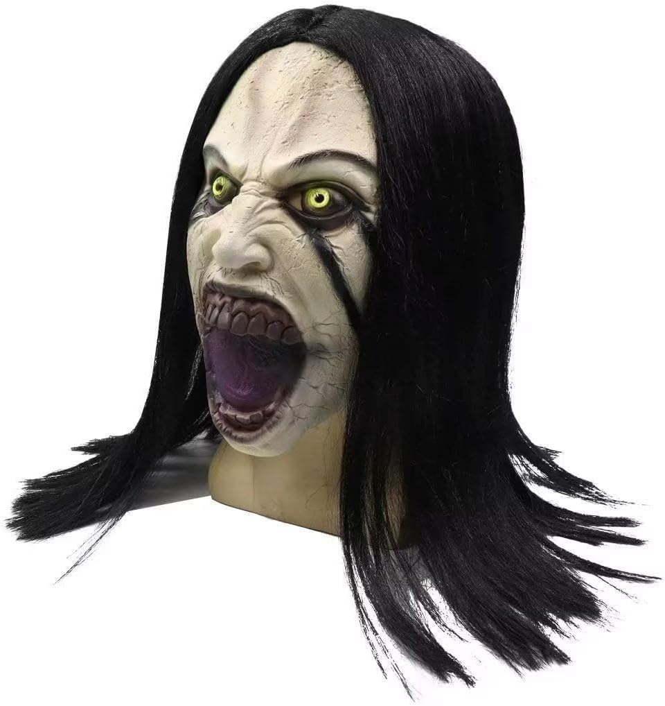 Full Head Demon Latex Mask – Realistic Horror Monster Mask for Halloween & Cosplay 😈🔥👹