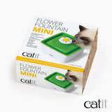 Catit Mini Flower Cat Water Fountain 1.5L with Triple Filtration, Ultra Quiet Pump & BPA-Free Compact Hydration System – Green