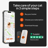Weenect XS Mini GPS Tracker for Cats with Real-Time Tracking & Global Coverage – Lightweight Waterproof Pet Location Tracker (Black)
