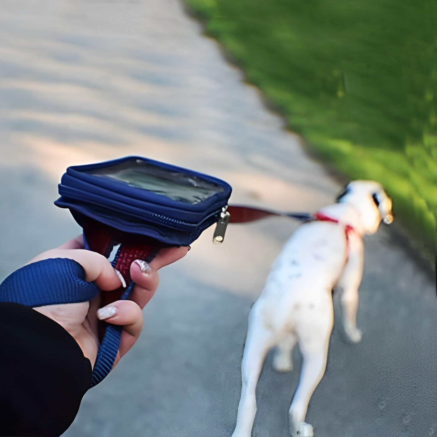 Soggy Doggy Waterproof Dog Leash with Touchscreen Phone Pocket – 5ft Nylon Lead (Blue/Navy)