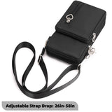 JANKS Small Nylon Crossbody Phone Bag for Women – Lightweight Mini Cell Phone Purse with Adjustable Strap (Black)