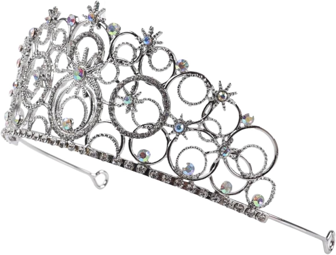 Silver Glinda Bubble Crown – Adjustable Rhinestone Headpiece for Cosplay & Special Occasions 👑✨