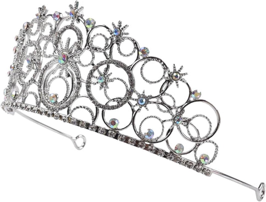 Silver Glinda Bubble Crown – Adjustable Rhinestone Headpiece for Cosplay & Special Occasions 👑✨