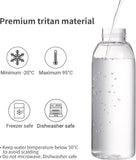 22 oz Clear Tritan Water Bottle with Leakproof Lid and Carry Ring