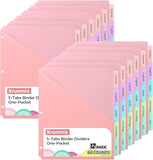 5-Piece Pastel Pocket Binder Divider Set