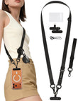 VVAAGG Adjustable 3-in-1 Phone Lanyard – Crossbody, Neck & Wrist Anti-Theft Strap for Smartphones (Black)