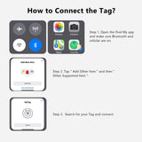 Apple Find My Bluetooth Tracker Tag 4 Pack, Waterproof IP67 Smart Item Locator with Replaceable Battery and Anti-Loss Alert