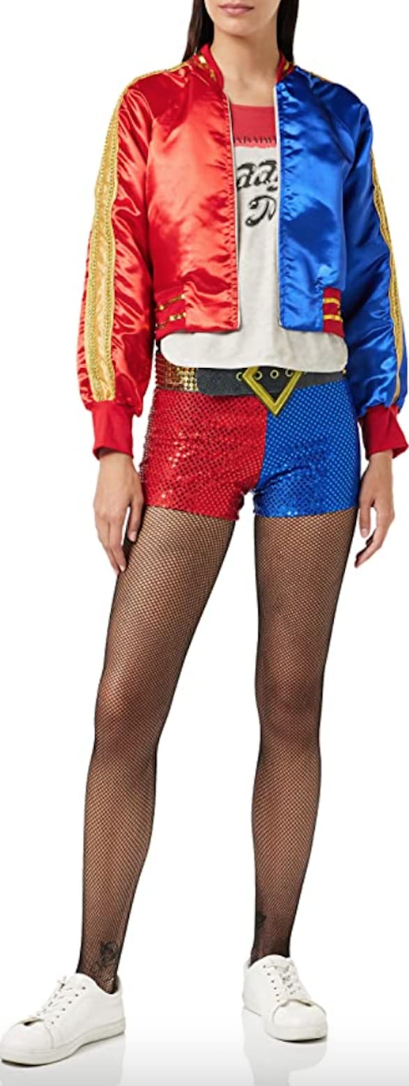 Harley Quinn Deluxe Costume for Women – Official Suicide Squad Outfit with Jacket, Shorts & Belt