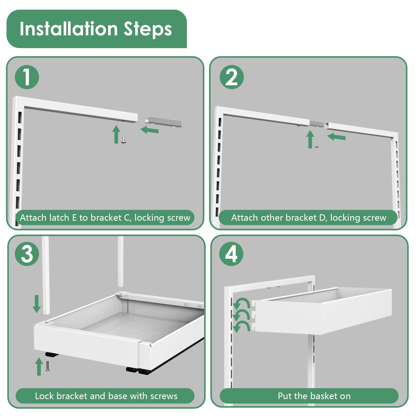 REALINN Expandable Under Sink Organizer – Adjustable 2-Tier Pull-Out Cabinet Storage System (White, 2-Pack)