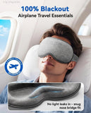 Weighted 3D Sleep Eye Mask with Microbeads – 100% Light Blocking Travel Mask with Earplugs for Deep Sleep, Meditation & Long Flights
