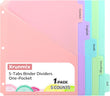 5-Piece Pastel Pocket Binder Divider Set