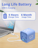 Productivity Timer Cube with Flip Control, Custom Countdown & Count-Up, Silent Vibration Desk Timer for Work, Study & Kitchen – Blue