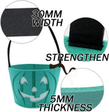 Teal Pumpkin Halloween Trick-or-Treat Bucket with Blue LED Lights – Reusable Felt Candy Bag for Allergy-Friendly Treats