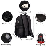 Shrradoo Anti-Theft Laptop Backpack with USB Charging – Secure Travel & College Backpack for 17″ Laptops (Black)