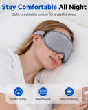 Weighted 3D Sleep Eye Mask with Microbeads – 100% Light Blocking Travel Mask with Earplugs for Deep Sleep, Meditation & Long Flights