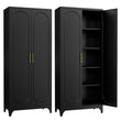 Tall Steel Storage Cabinet with Adjustable Shelves – Heavy-Duty Pantry & Utility Organizer for Home and Garage