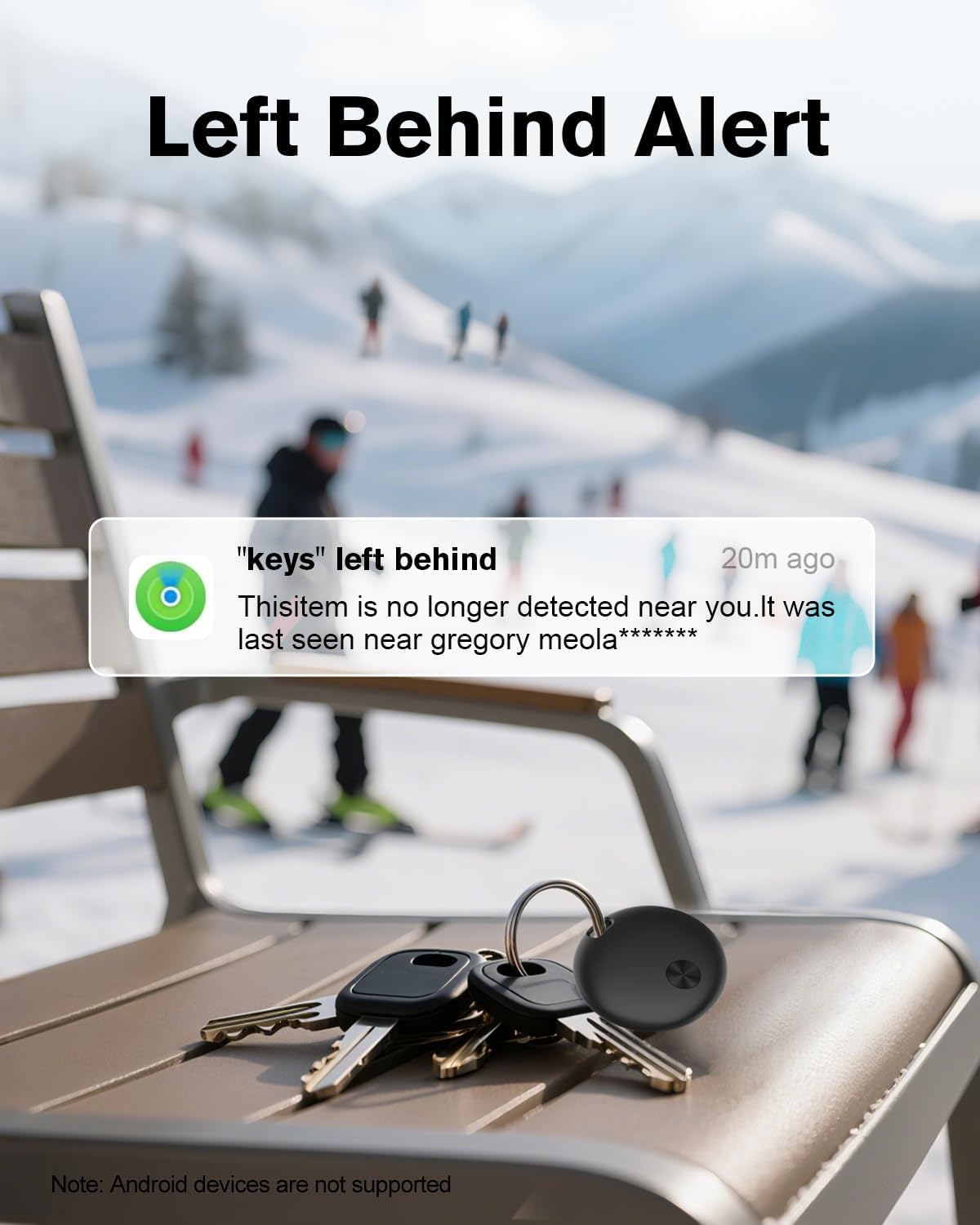 Hauibela Smart Bluetooth Tracker Tags 4 Pack, Apple Find My Compatible Item Locator with Sound Alert & Waterproof Protection – Black