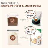 Airtight Flour & Sugar Storage Container Set – 3-Piece Stackable Pantry Organization System
