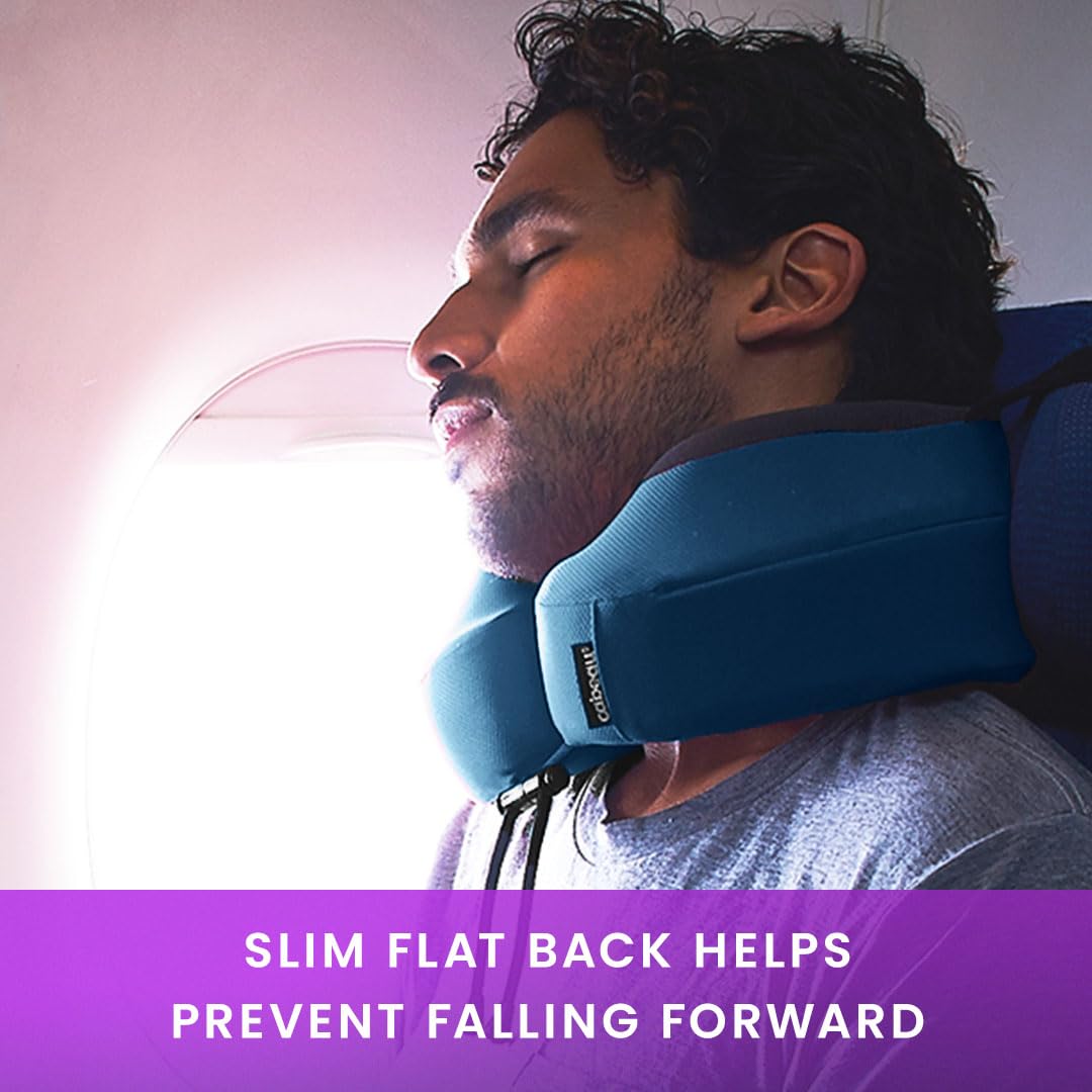 Memory Foam Travel Neck Pillow – Ergonomic Airplane & Car Head Support Pillow with Washable Cover