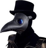 Raxwalker Plague Doctor Halloween Mask - Steampunk Raven Prop for Men and Boys - PU Leather Long Beak Cosplay Costume Scream Mask(Black)