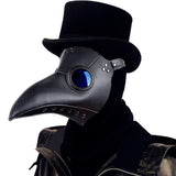 Raxwalker Plague Doctor Halloween Mask - Steampunk Raven Prop for Men and Boys - PU Leather Long Beak Cosplay Costume Scream Mask(Black)