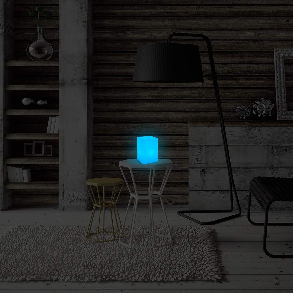 Rechargeable RGB LED Cube Lamp 6” – Waterproof Color Changing Indoor & Outdoor Mood Light