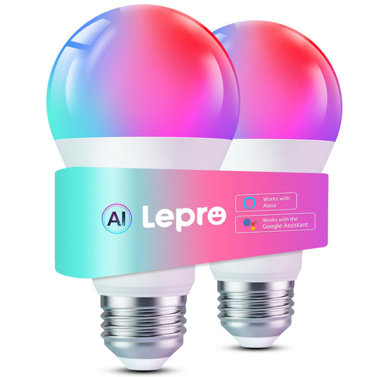 Lepro AI Smart RGB WiFi Light Bulb – 1100LM 16M Colors with LightGPM 4 & Music Sync
