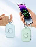 5000mAh Portable Charger for Apple Watch & iPhone – Keychain Travel Power Bank (White)
