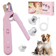 2-in-1 Dog Nail Clipper & Grinder with LED Light – Quiet Type-C Rechargeable Pet Nail Trimmer (Pink)