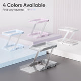 AUGBEAN Pink 2-Tier Clear Pull-Out Organizer Set – Z-Shaped Multi-Purpose Storage for Bathroom, Vanity & Countertop (3 Pack)