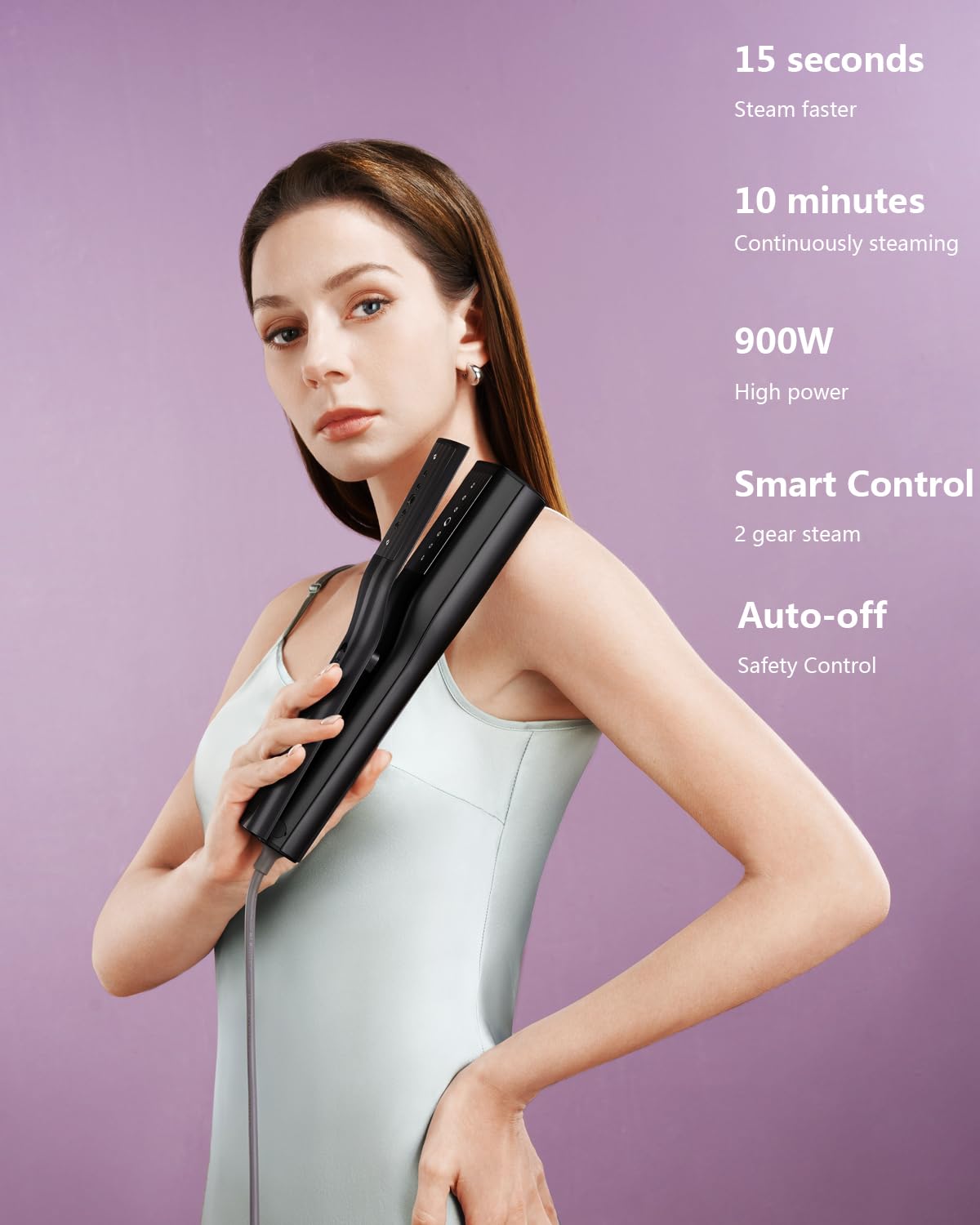 Black 3-in-1 Global Voltage Handheld Garment Steamer 100–240V Ultra-Light Travel Steam Iron with Clip Precision System