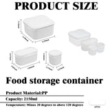 4-Piece Nesting Food Storage Containers Set – Space-Saving Airtight BPA-Free Containers (White Lid / Clear Body)