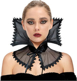 Black Victorian Vampire Lace Collar – Gothic Renaissance Ruffle Neck Accessory for Women