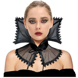 Black Victorian Vampire Lace Collar – Gothic Renaissance Ruffle Neck Accessory for Women