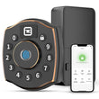 5-in-1 Smart Fingerprint Door Lock with Keypad, Bluetooth App & IC Card Access, Weatherproof Digital Deadbolt for Front Door Security