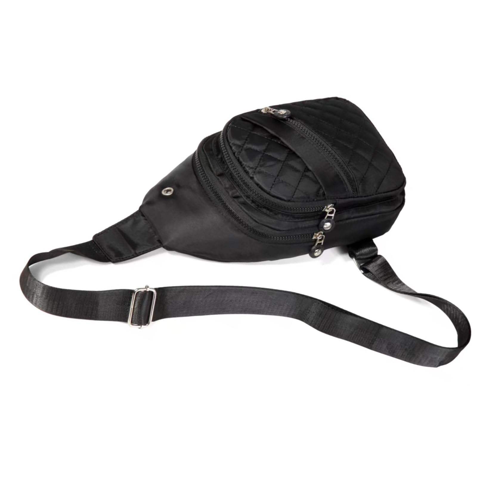 Evancary Compact Anti-Theft Sling Bag for Men & Women – Water-Resistant Crossbody Daypack (Black)